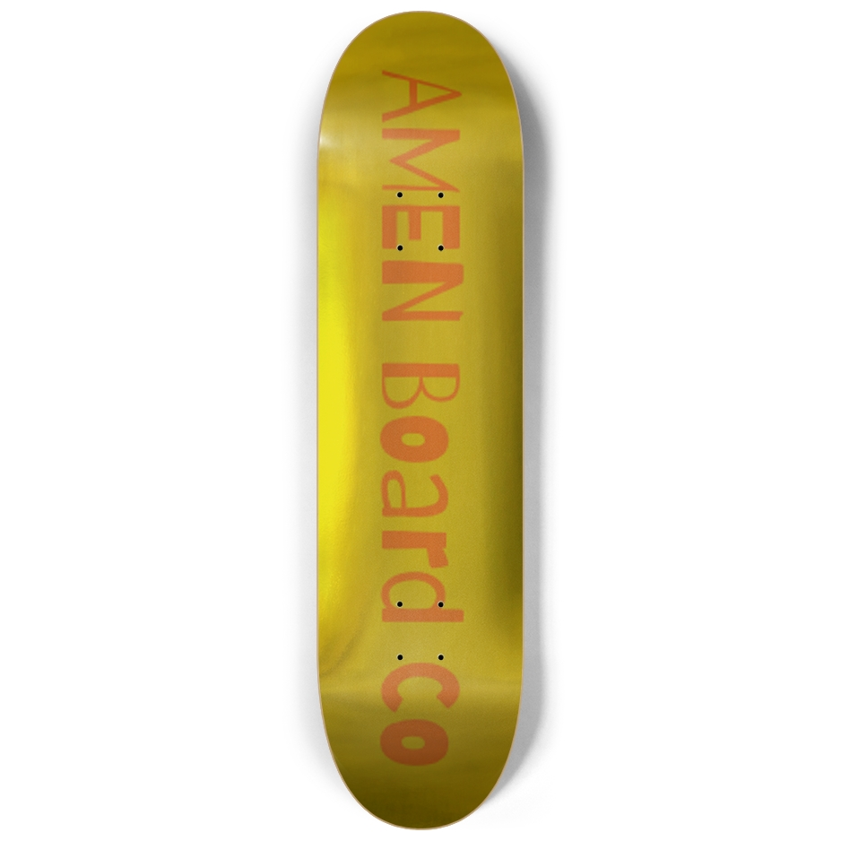 AMEN Gold Foil Skateboard 8 1/4